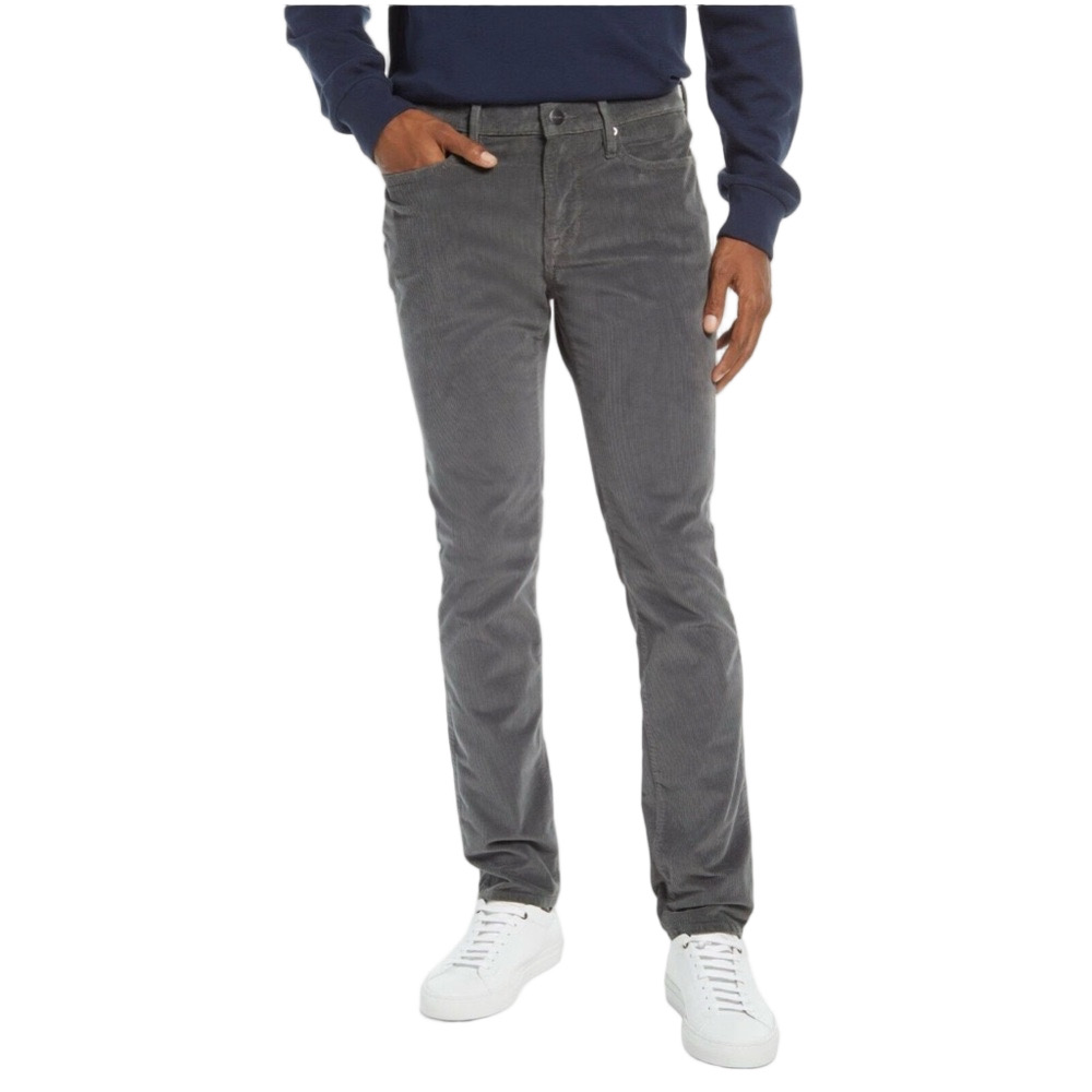FRAME L'Homme Skinny Fit Corduroy Pants Savile Grey Mens SZ 31 Stretch Designer